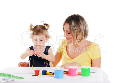 mom and her little daughter