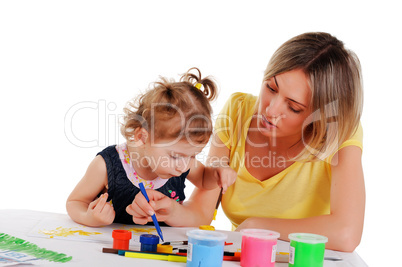 mom and her little daughter