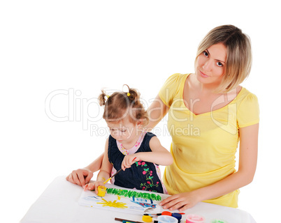 mom and her little daughter