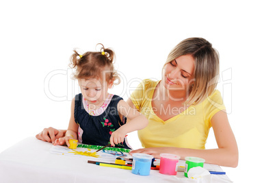 mom and her little daughter