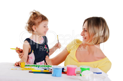 mom and her little daughter