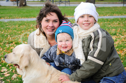 Mom and two sons together