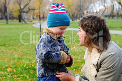 Mother and son together