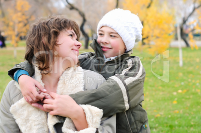 Mother and son together