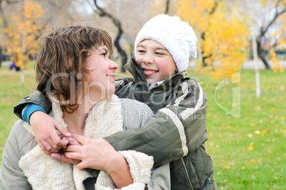 Mother and son together