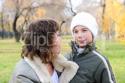 Mother and son together