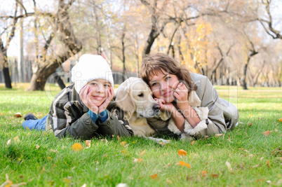 Mother and son together having fun