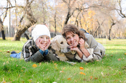 Mother and son together having fun