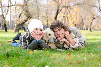 Mother and son together having fun