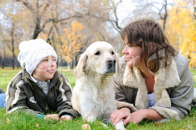 Mother and son together having fun