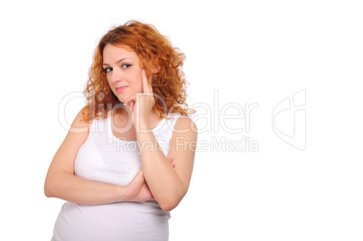 Charming red-haired young woman