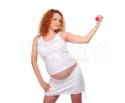 Young red-haired pregnant girl