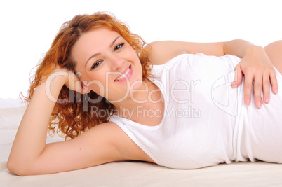 Charming red-haired young woman