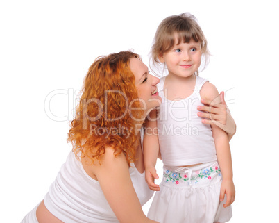 Young redhead pregnant mother
