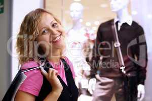 Young woman doing shopping