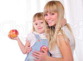 little girl and her mother