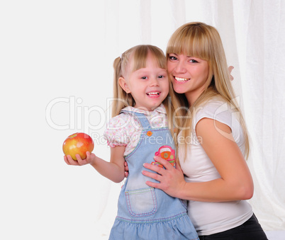 little girl and her mother