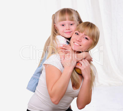 little girl and her mother