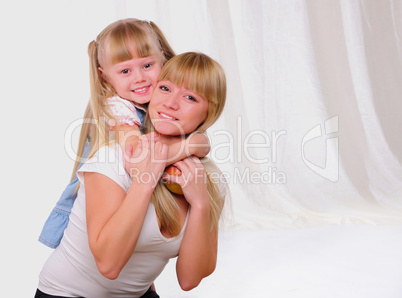 little girl and her mother