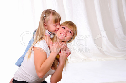 little girl and her mother