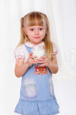 Little girl in blue dress