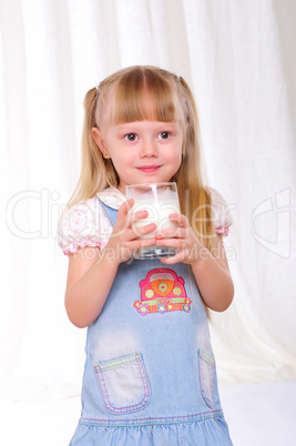 Little girl in blue dress