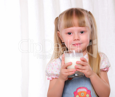 Little girl in blue dress