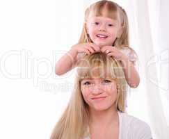 little girl and her mother