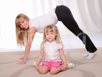 little girl and her mother