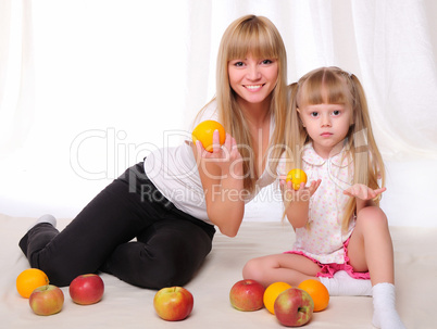 little girl and her mother