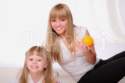 little girl and her mother