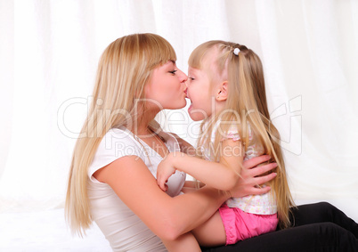 little girl and her mother