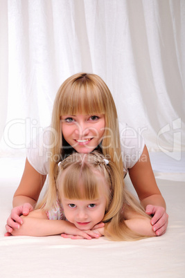 little girl and her mother