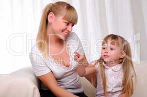 little girl and her mother