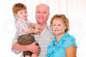Grandmother, grandfather and grandson