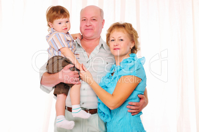 Grandmother, grandfather and grandson
