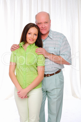 elderly father and daughter