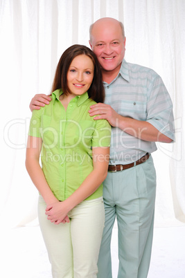 elderly father and daughter