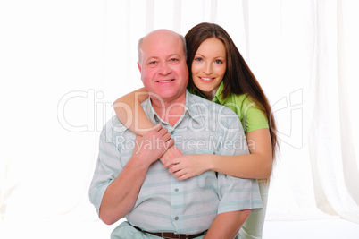 elderly father and daughter