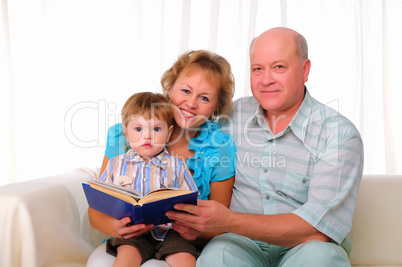 Grandmother, grandfather and grandson