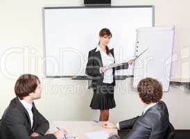 young business woman making presentation