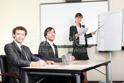 young business woman making presentation