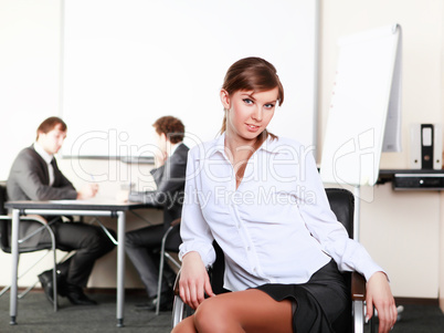 young business woman  in office