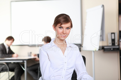 young business woman in office young business woman in office