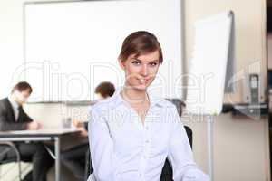 young business woman  in office