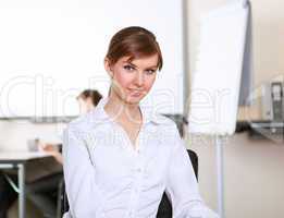 young business woman  in office