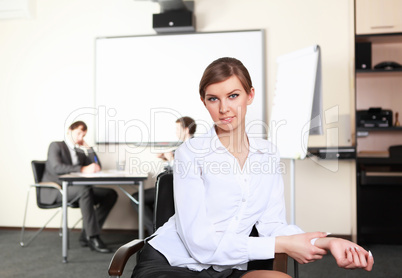 young business woman in office young business woman in office
