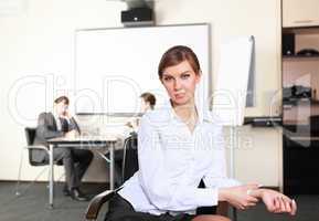 young business woman  in office