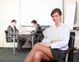 young business woman  in office