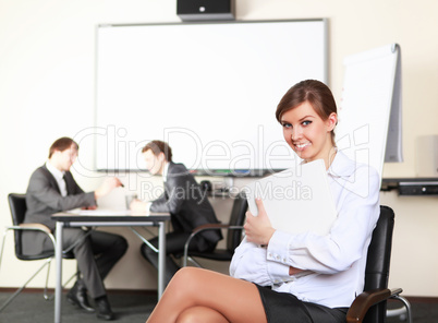 young business woman in office young business woman in office
